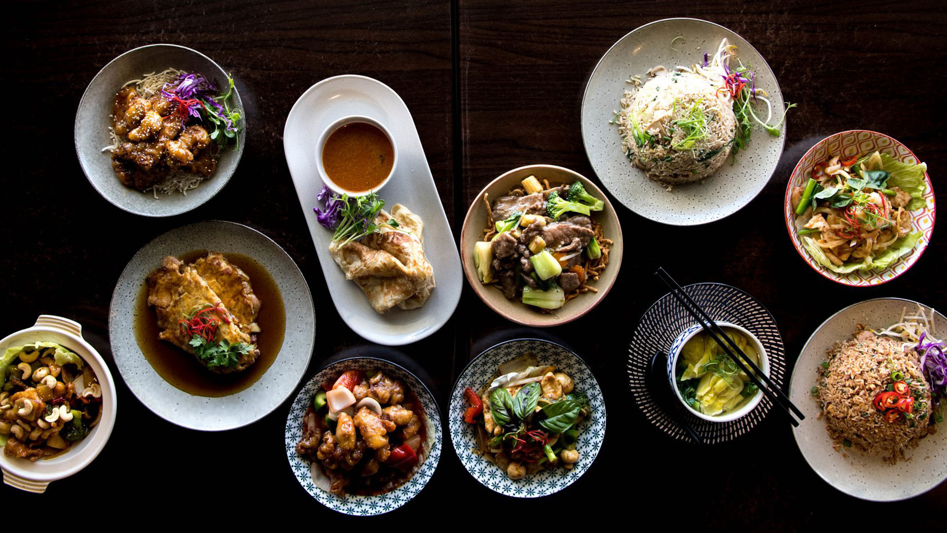 Image of a selection of dishes from the Asian Kitchen