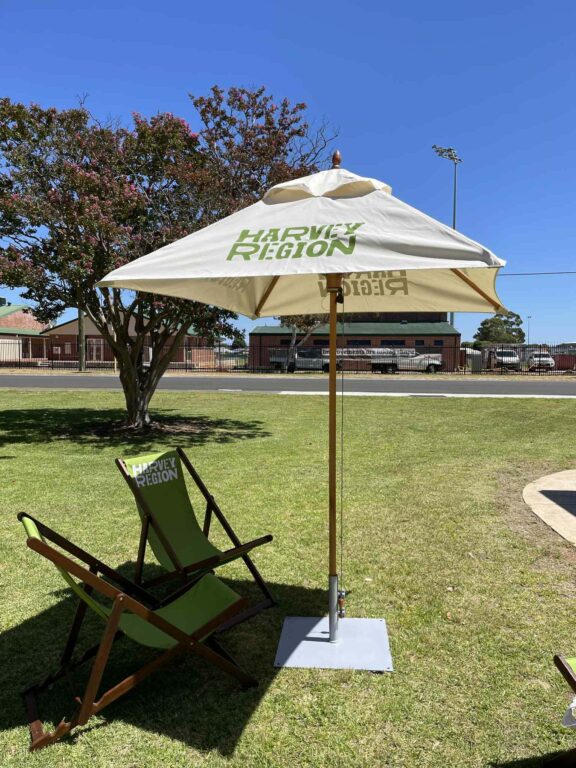 Harvey Region Umbrella and chairs LR