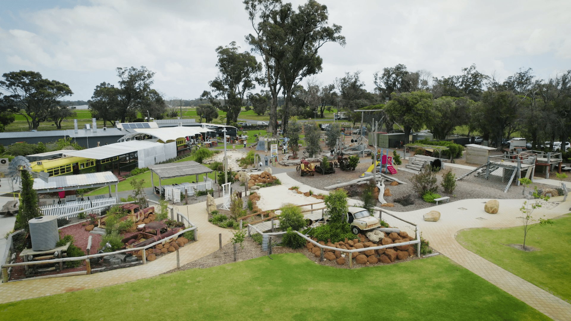 overview picture of the playground and other areas of the Crooked Carrot