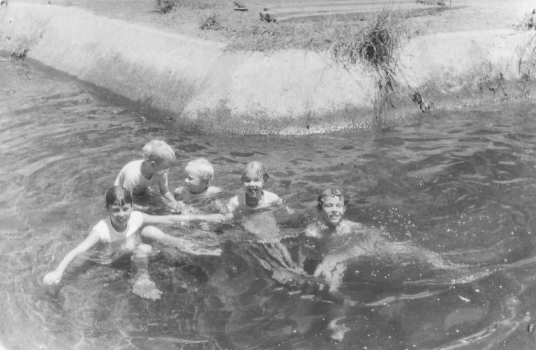 Harvey children swimming in irrigation channel near Young Street Credit memories of Harvey