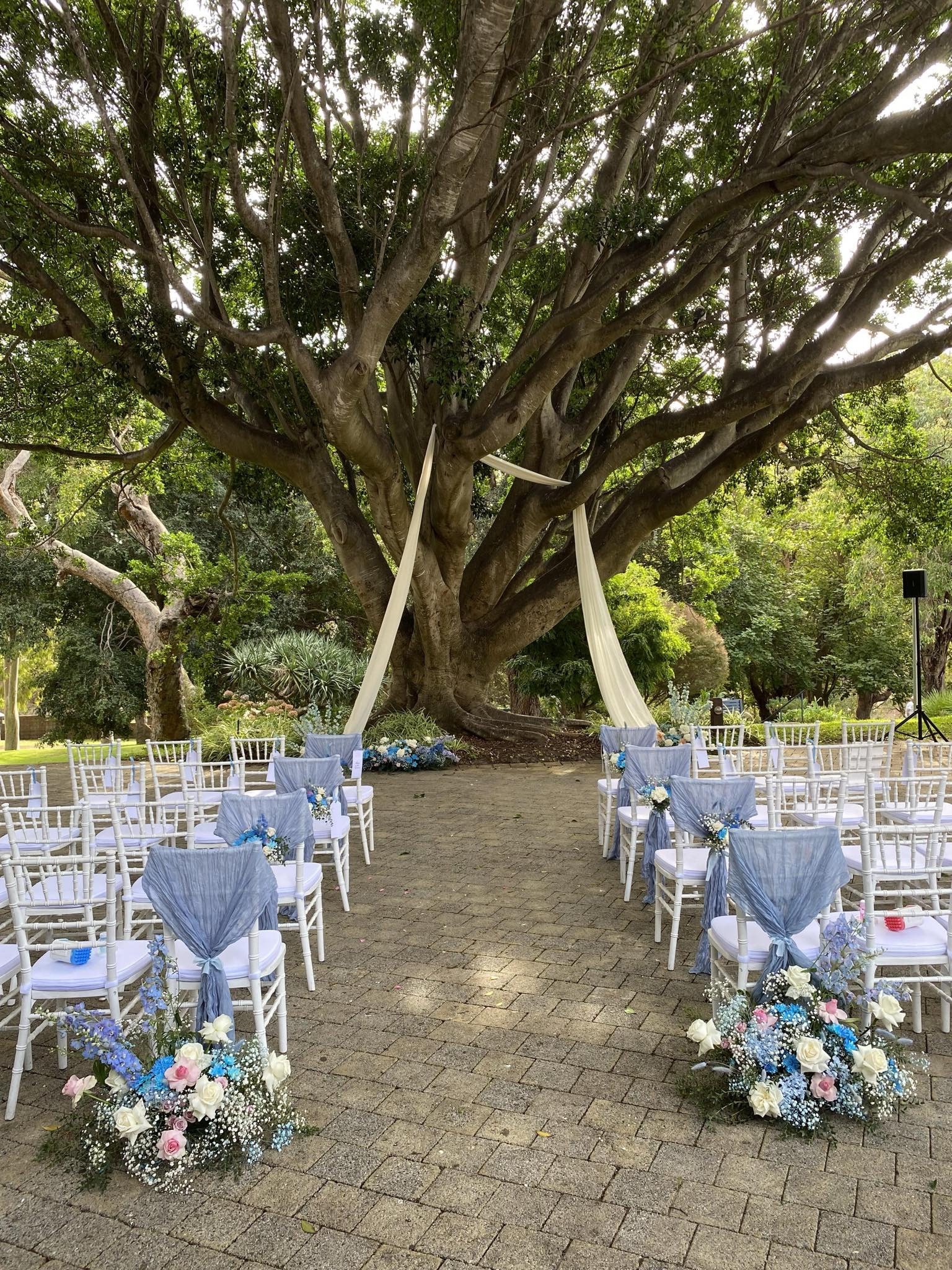 Image of wedding seating in nature