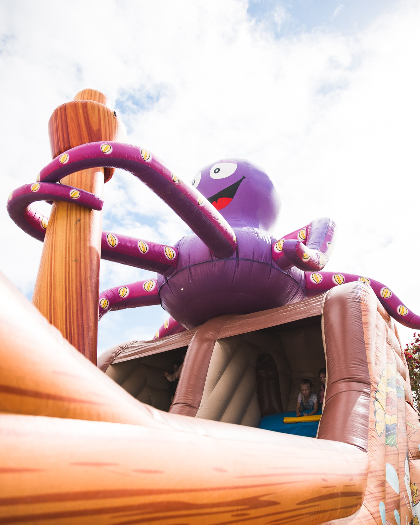 Image of the large inflatable obstacle course at the Treendale Farm Hotel